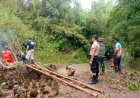 Babinsa Koramil 18/Bayat Bersama Warga Bersihkan Rumpun Bambu Di Sungai Desa Nengahan Klaten