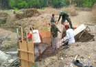 Sinergi TNI Dan Warga, Pengecoran Jembatan Garuda Di Cawas Berjalan Lancar